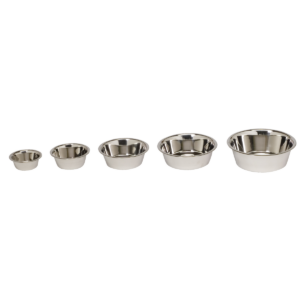 Flat stainless steel bowl